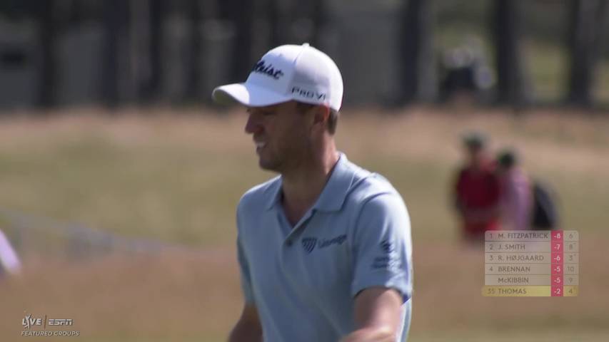 Justin Thomas sinks 92-foot putt for birdie on No. 14 at Genesis Scottish Open