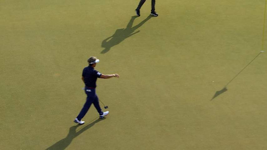 Katsumasa Miyamoto drains long birdie putt at the KitchenAid Senior PGA