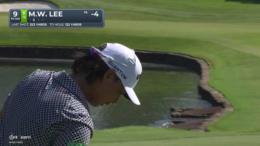 Min Woo Lee sinks 32-foot birdie putt on No. 9 at FedEx St. Jude
