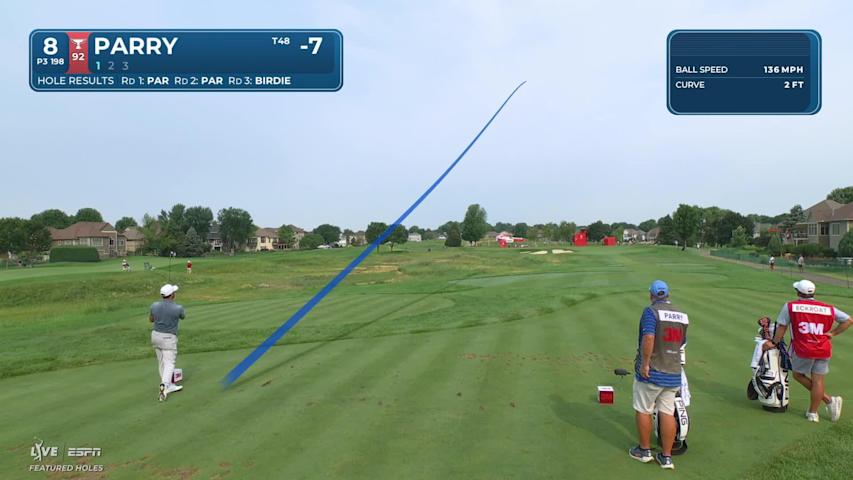 John Parry sinks 27-foot birdie putt on No. 8 at 3M Open