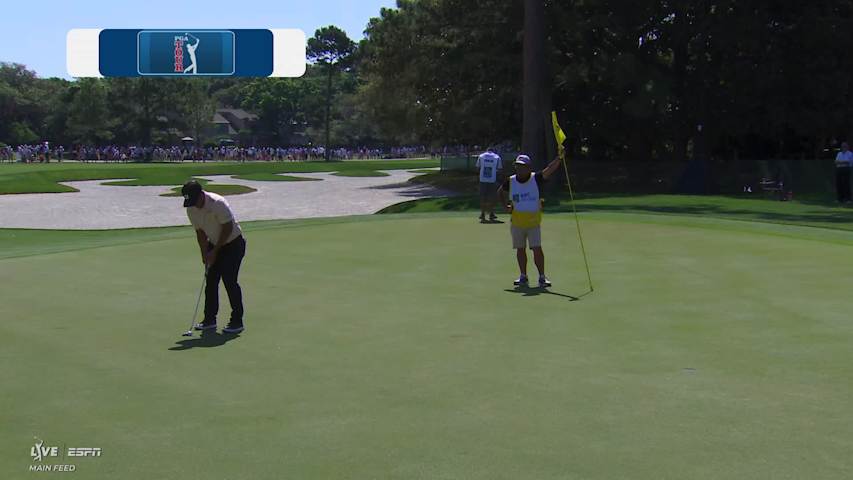 Kurt Kitayama's 138-yard approach sets up birdie on No. 16 at RBC Heritage