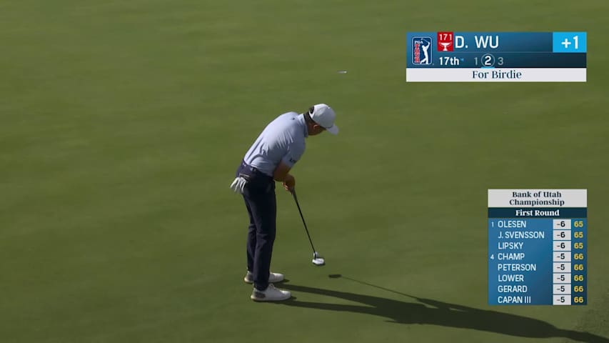 Dylan Wu sinks 23-foot birdie putt on No. 17 at Bank of Utah