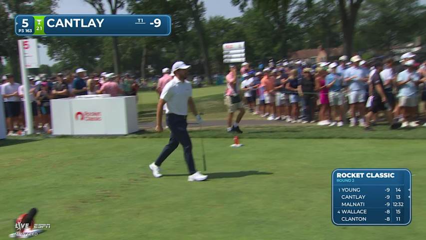 Patrick Cantlay hits tee shot to 7 feet, makes birdie on No. 5 at Rocket Classic