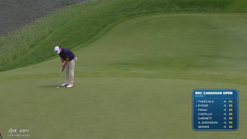 Trace Crowe sinks 16-foot birdie putt on No. 11 at RBC Canadian