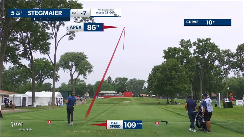Brett Stegmaier uses the slope to set up birdie at Rocket Mortgage
