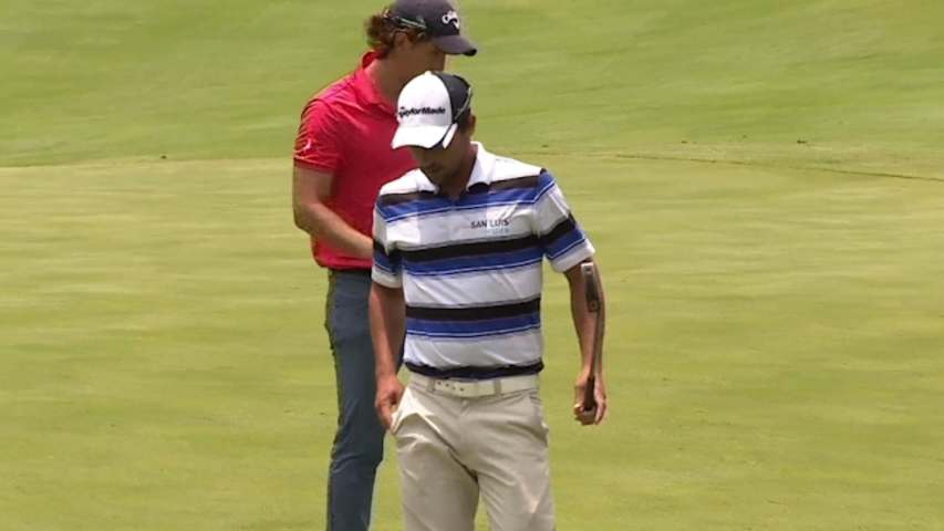 Rafael Echenique commands the clubhouse lead at Guatemala Stella Artois Open