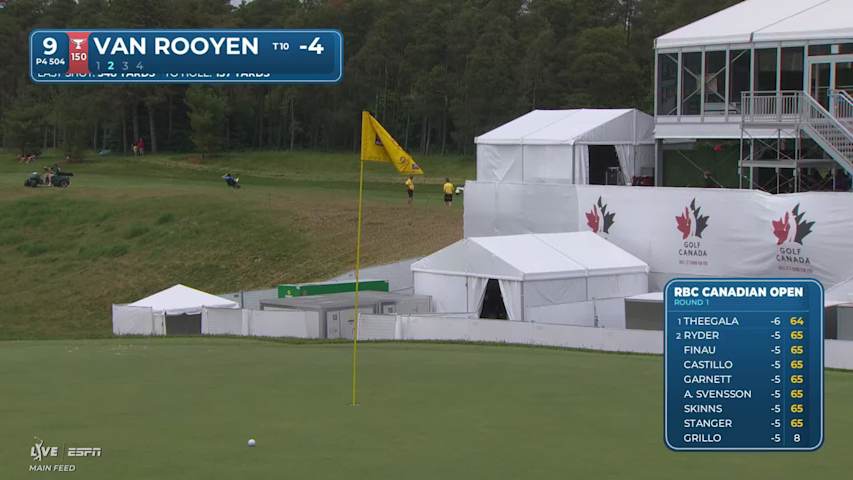 Erik van Rooyen's 159-yard approach sets up birdie on No. 9 at RBC Canadian