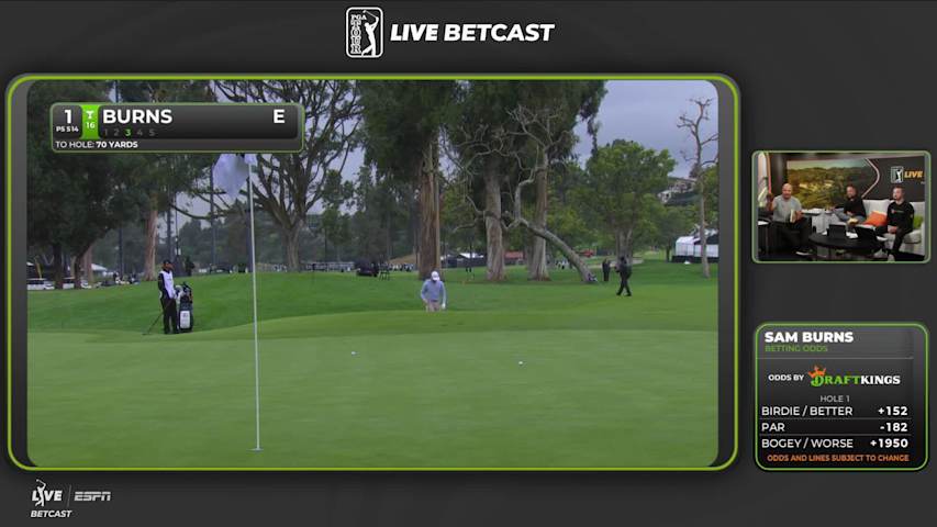 Sam Burns pours in 35-foot birdie putt on No. 1 at The Genesis