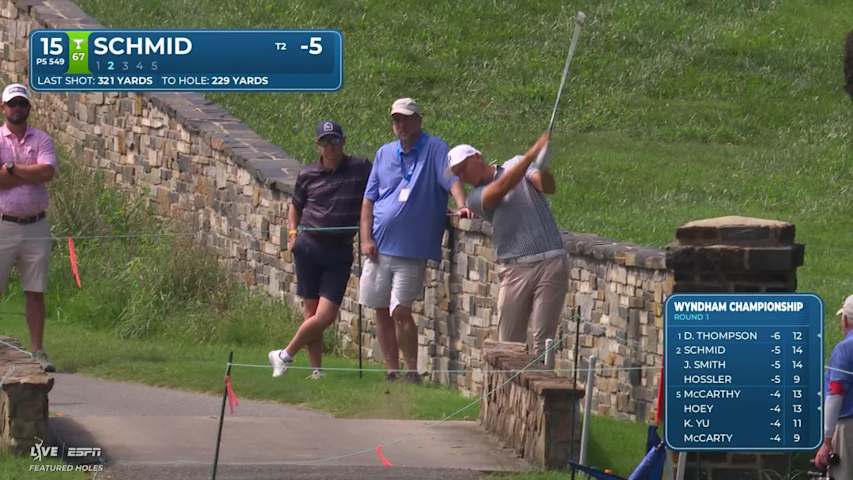 Matti Schmid reaches par-5 No. 15 in two, makes birdie at Wyndham