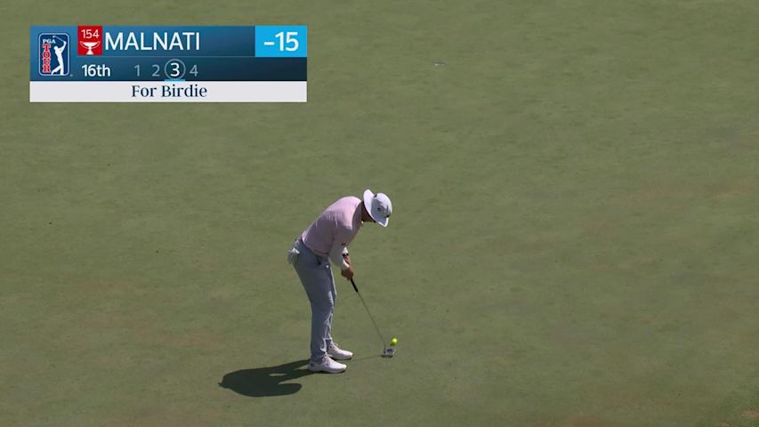 Peter Malnati sinks 29-foot birdie putt on No. 16 at Biltmore Championship