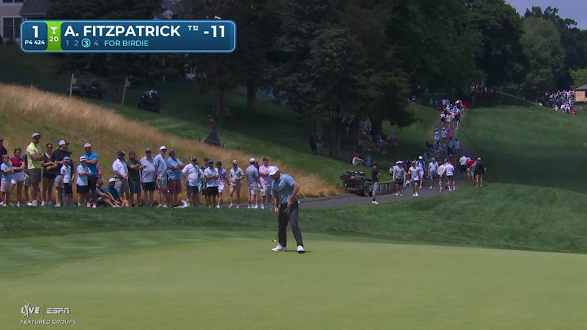 Alex Fitzpatrick sinks 9-foot birdie putt on No. 1 at Travelers