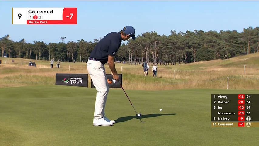 Ugo Coussaud sinks curves in big breaking birdie putt at Genesis Scottish Open
