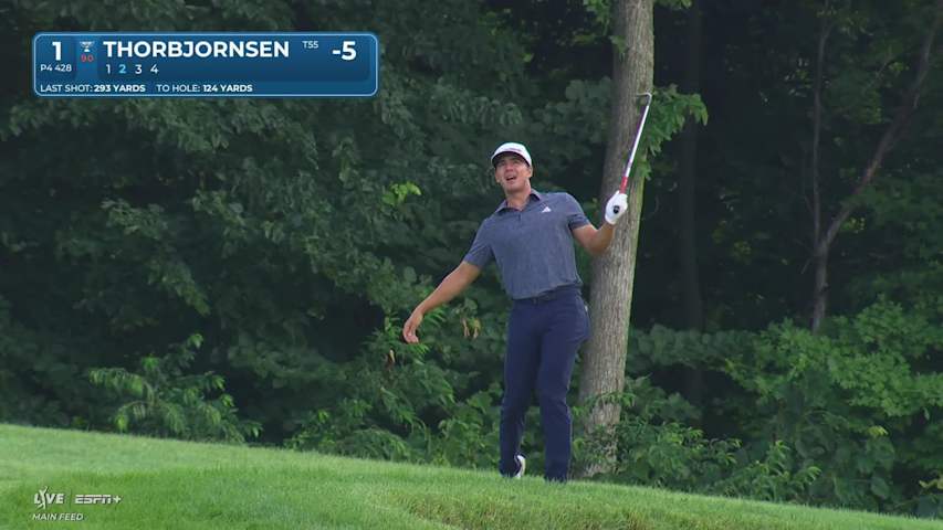 Michael Thorbjornsen makes birdie on No. 1 at John Deere