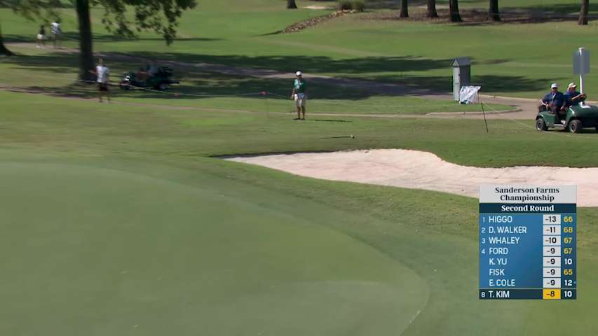 Tom Kim gets up and down from bunker, sinks 10-foot birdie putt at Sanderson Farms