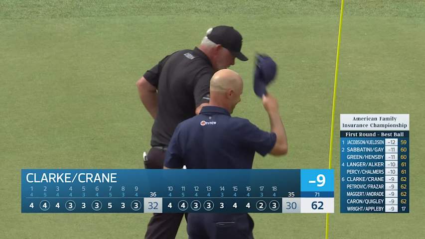 Team Clarke/Crane makes birdie putt on No. 18 at American Family Insurance Championship