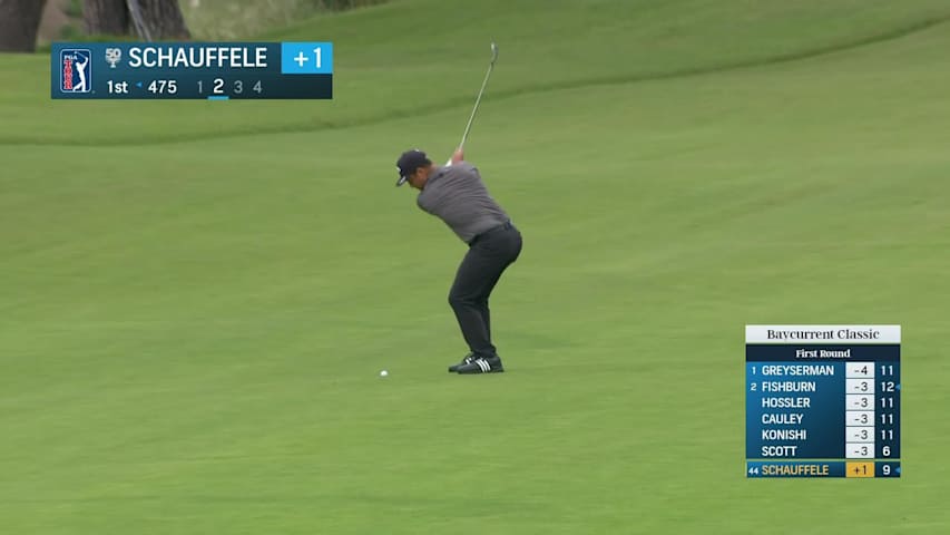 Xander Schauffele hits 113-yard approach to 13 feet, sets up birdie on No. 1 at Baycurrent