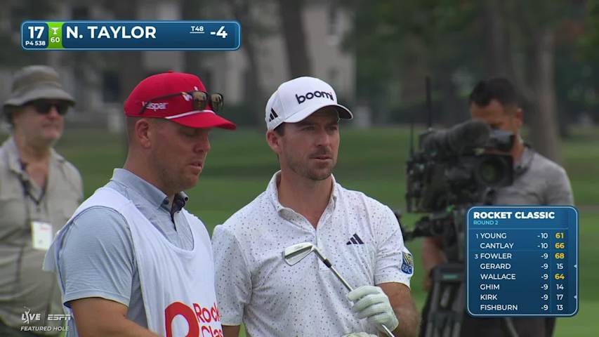 Nick Taylor sinks 25-foot birdie putt on No. 17 at Rocket Classic