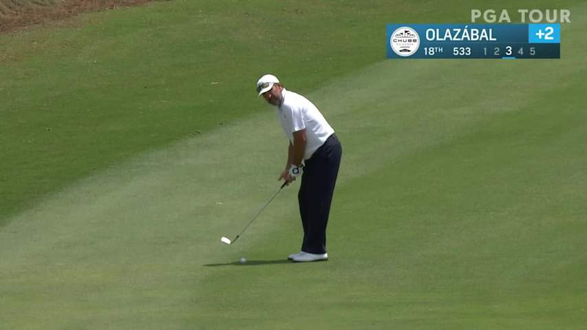 José María Olazábal gets up-and-down for birdie at Chubb Classic