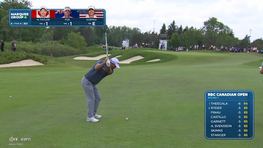 Ryan Fox's 105-yard approach sets up birdie on No. 6 at RBC Canadian