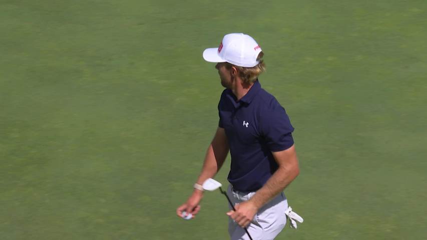 Rasmus Neergaard-Petersen sinks 20-foot birdie putt on No. 7 at RBC Canadian