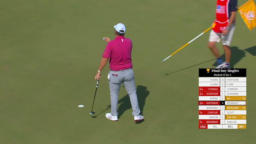 Chris Gotterup makes birdie on No. 5 at Sunday Singles