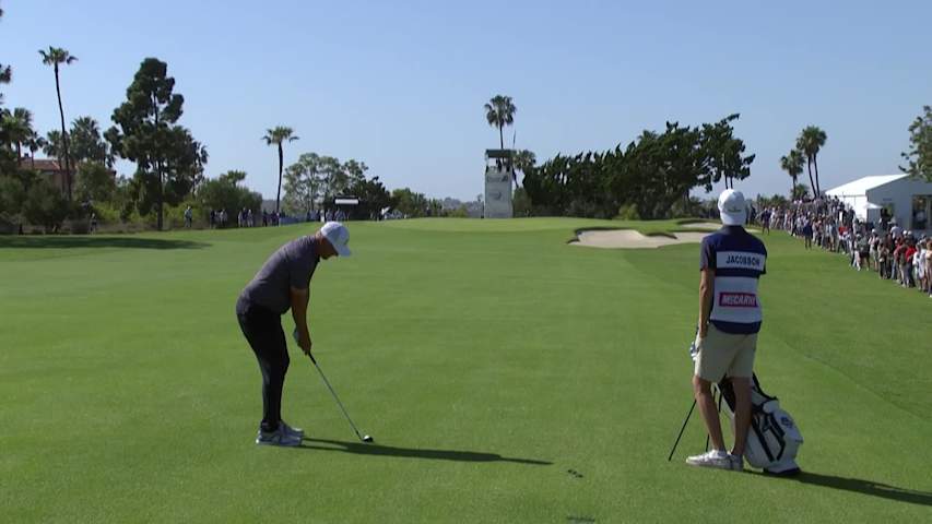 Freddie Jacobson makes birdie on No. 16 at Hoag Classic