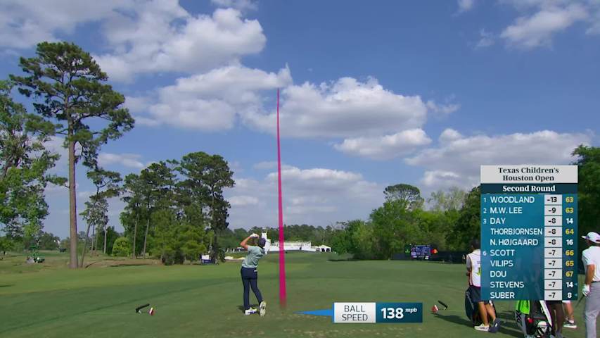 Nick Dunlap hits 202-yard drive to 6 feet, sets up birdie on No. 7 at Texas Children's