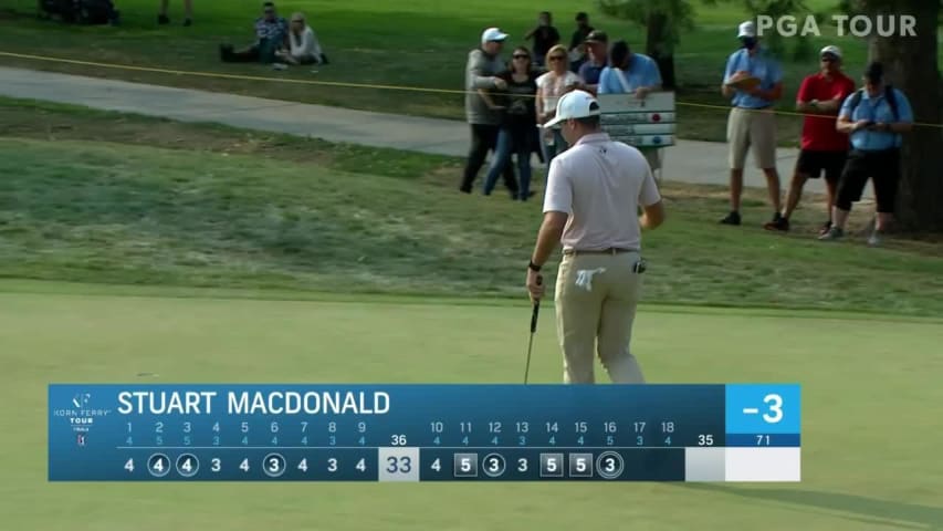 Stuart Macdonald drains eagle putt on No. 16 at Boise Open