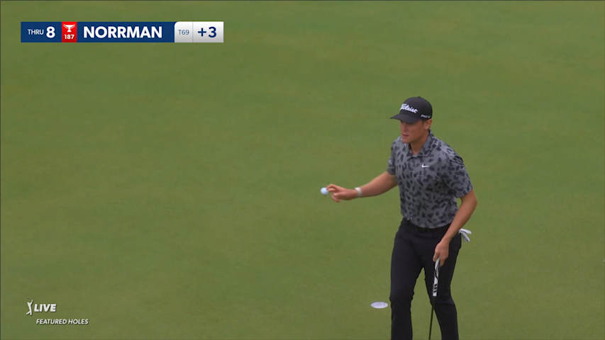 Vincent Norrman's tee shot to 4 feet yields birdie at Charles Schwab