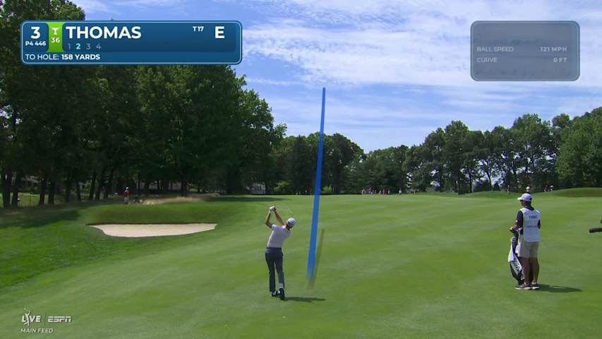 Justin Thomas sinks 22-foot birdie putt on No. 3 at Travelers