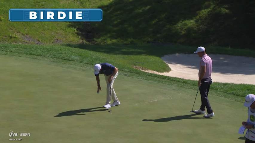 Ben Kohles sinks 10-foot putt for birdie on No. 16 at John Deere
