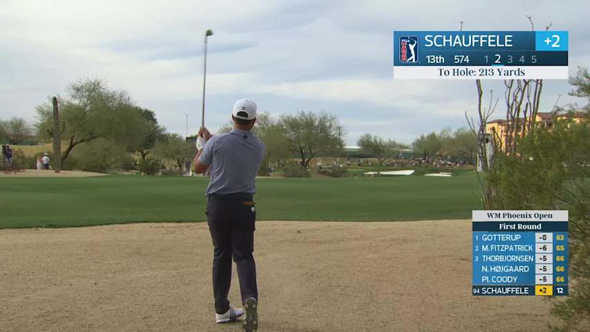 Xander Schauffele sinks 7-foot birdie putt on No. 13 at WM Phoenix Open