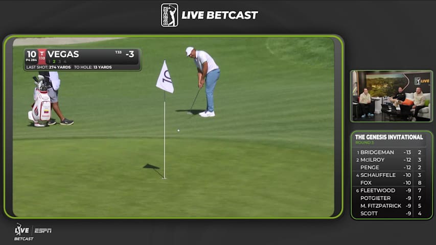 Jhonattan Vegas sinks 10-foot birdie putt on No. 10 at The Genesis