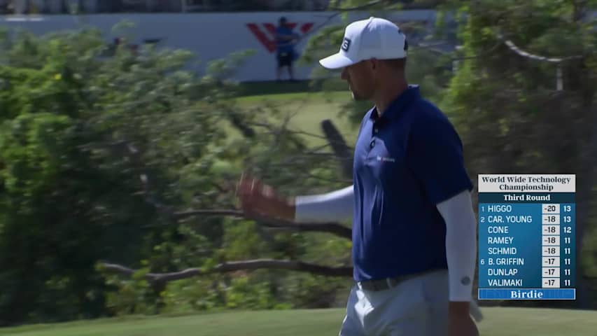 Victor Perez makes birdie putt on No. 12 at World Wide Technology