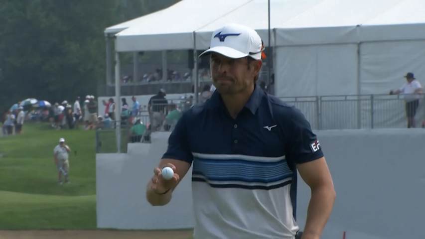 Adrien Saddier converts birdie putt at Barbasol