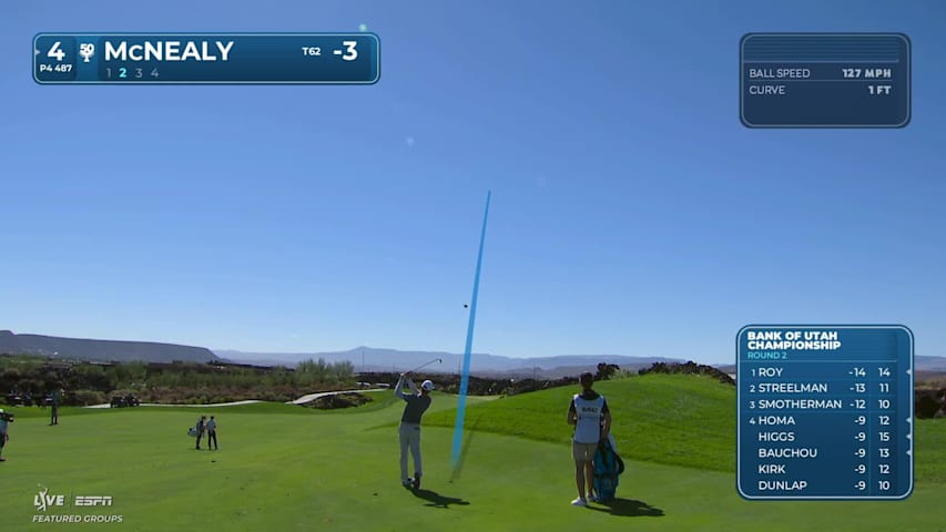 Maverick McNealy's 194-yard approach sets up birdie on No. 4 at Bank of Utah