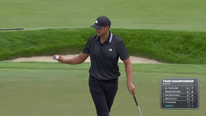 Ludvig Åberg makes birdie on No. 3 at TOUR Championship
