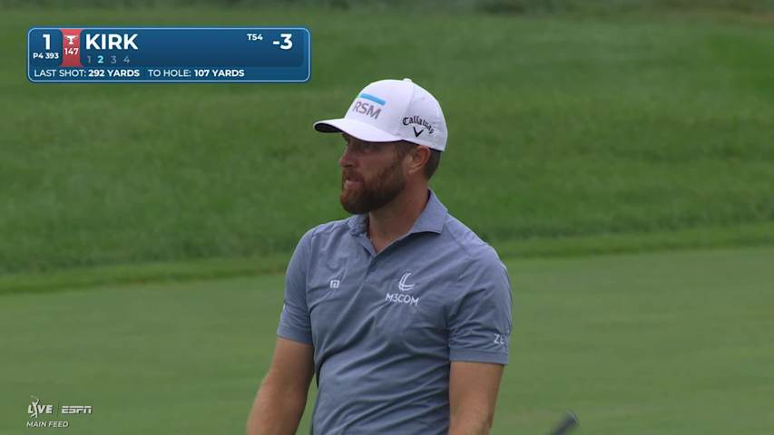 Chris Kirk gets up-and-down from 107 yards for birdie on No. 1 at 3M Open