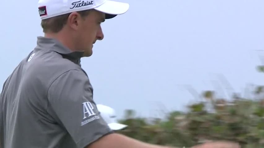 Paul Dunne makes birdie from across the green at Corales Puntacana