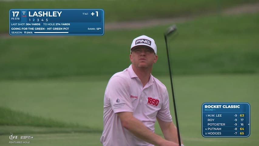 Nate Lashley makes birdie on No. 17 at Rocket Classic