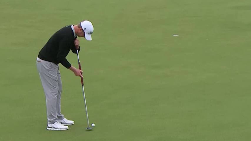 Justin Harding sinks 29-foot birdie putt at AT&T Byron Nelson
