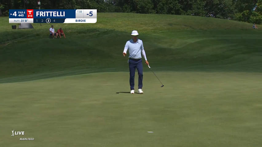 Dylan Frittelli sinks a 31-foot birdie putt at John Deere