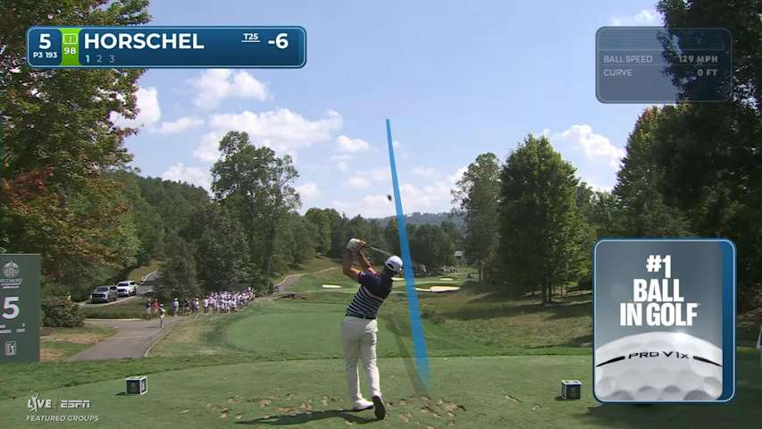 Billy Horschel hits tee shot to 5 feet, sets up birdie on No. 5 at Biltmore Championship