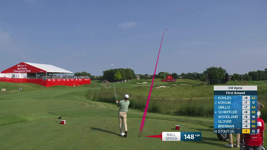 Preston Stout hits tee shot to 10 feet, sets up birdie on No. 13 at 3M Open