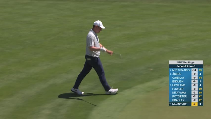 Robert MacIntyre holes 51-foot shot for birdie on No. 8 at RBC Heritage