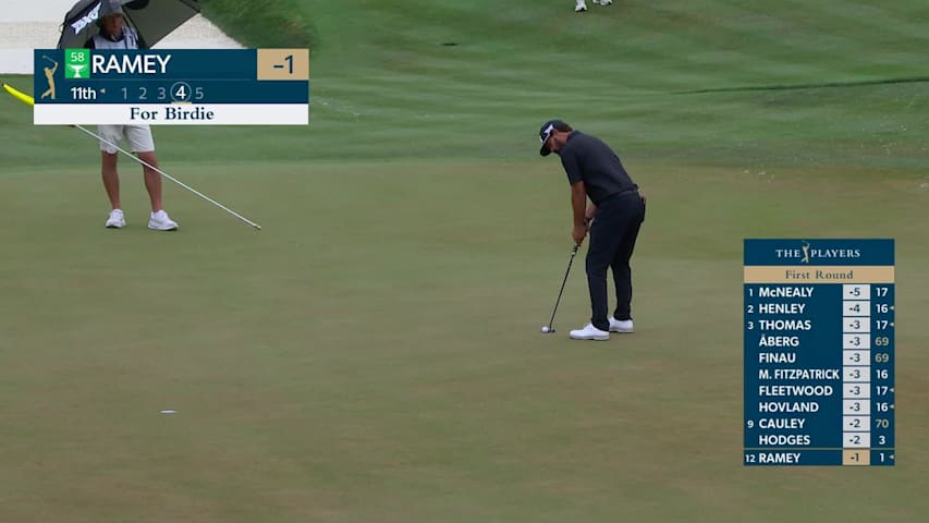 Chad Ramey sinks 15-foot birdie putt on No. 11 at THE PLAYERS