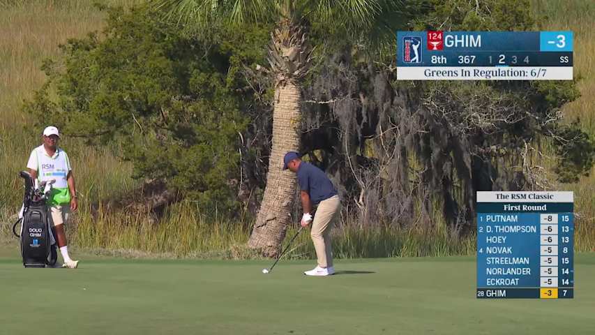 Doug Ghim hits 135-yard approach to 6 feet, sets up birdie on No. 8 at The RSM Classic