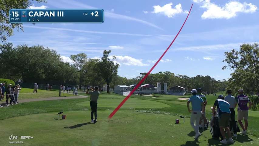 Frankie Capan III hits tee shot close and converts for birdie at Valspar