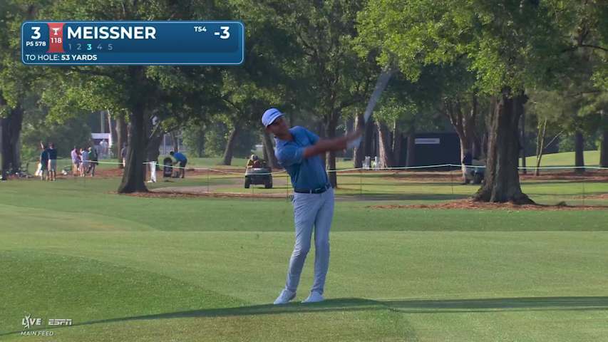 Mac Meissner sinks 12-foot birdie putt on No. 3 at Texas Children's