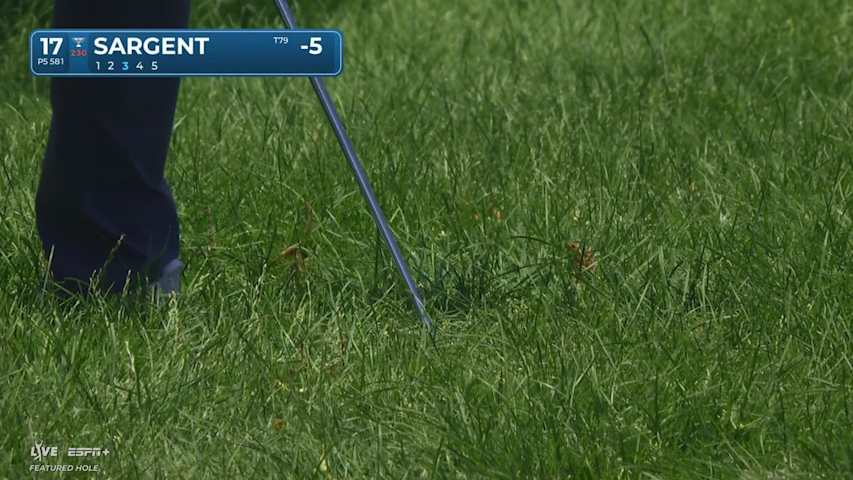Gordon Sargent's approach from the rough leads to birdie at Rocket Classic